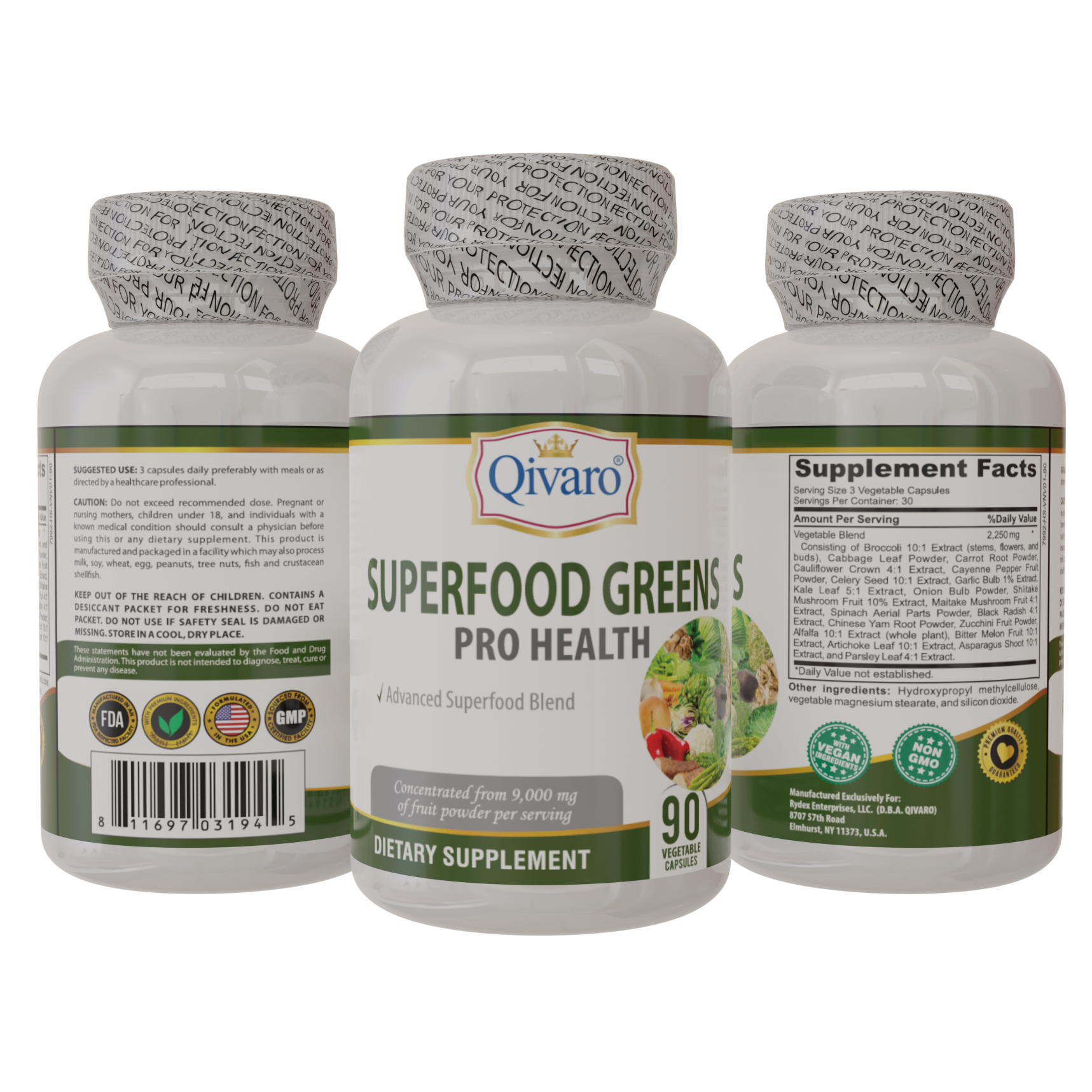 QIH102-超級食物免疫綠果素食膠囊 Superfood Greens Pro Health 90 veggie Capsules