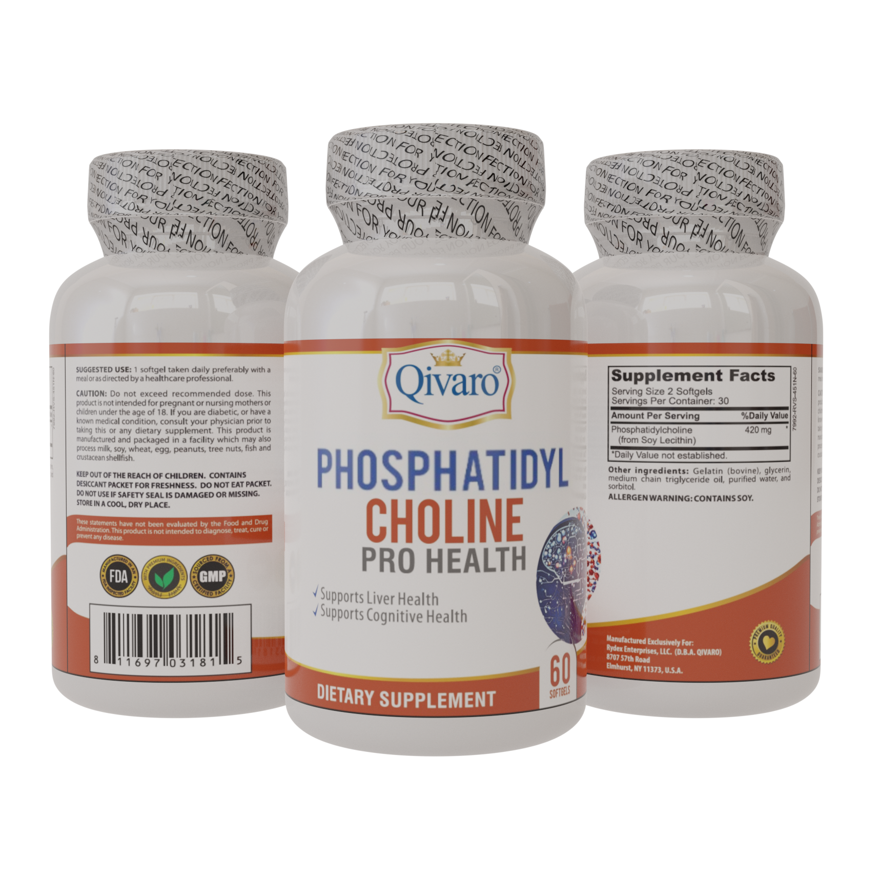 QIH703-磷脂醯膽鹼軟膠囊-Phosphatidyl Choline-60 soft gels